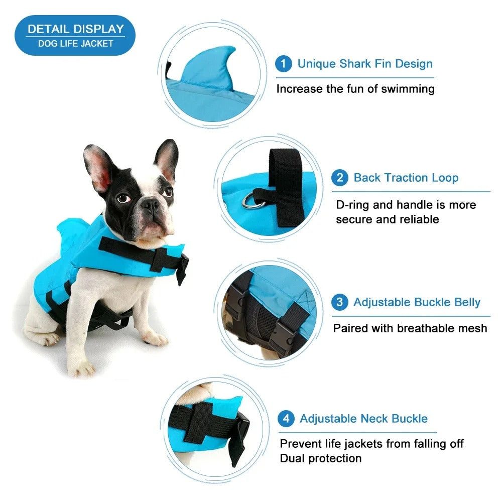 Dog Life Jacket Enhanced Buoyancy Small Dogs Swimming Clothes Safety Vest with Handle for Dogs Surfing