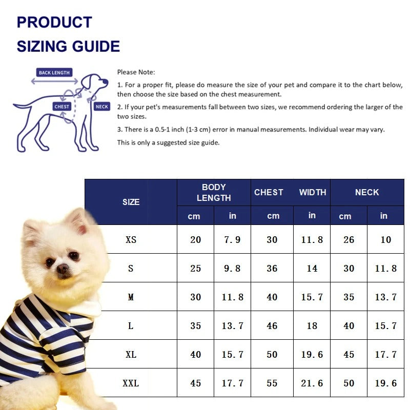 Polo Shirt for Dogs Puppy Clothes Bichon Frise Chihuahua Stripe Dog Sweatshirt Dog Cooling Vest for Small and Medium Dogs